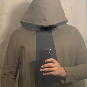 Open front extra long cardigan style hoodie with extra deep hood.